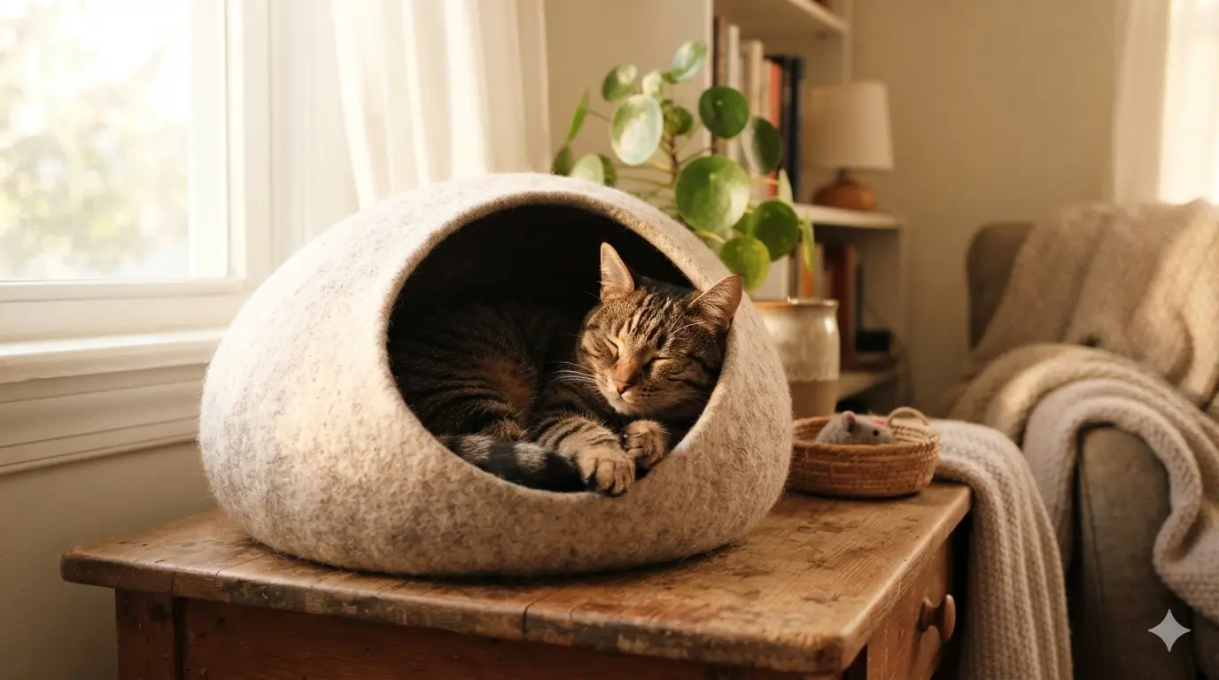 Rest space for your cat — quiet corner setup