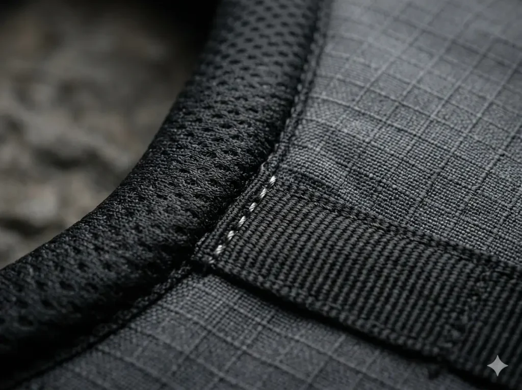 Harness material and padding detail