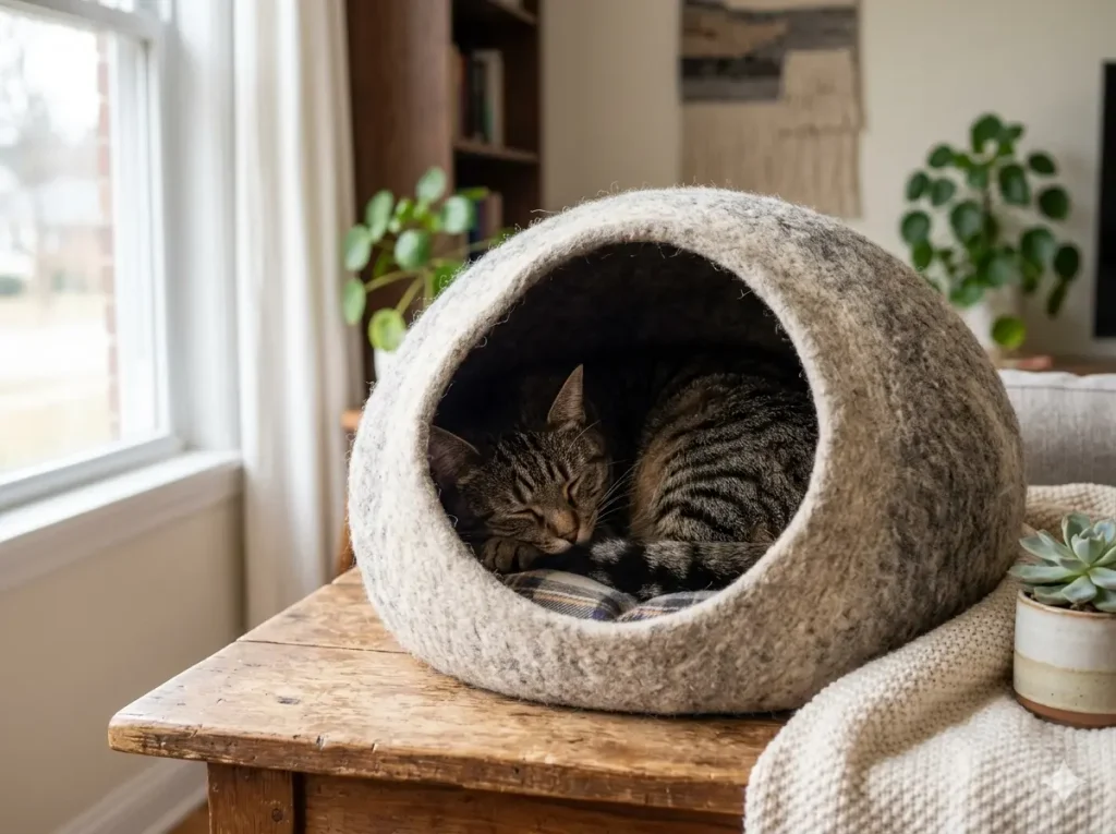 Hiding spot for cat rest and stress reduction