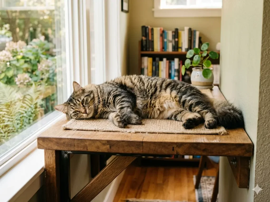 Vertical rest space for large-breed cats