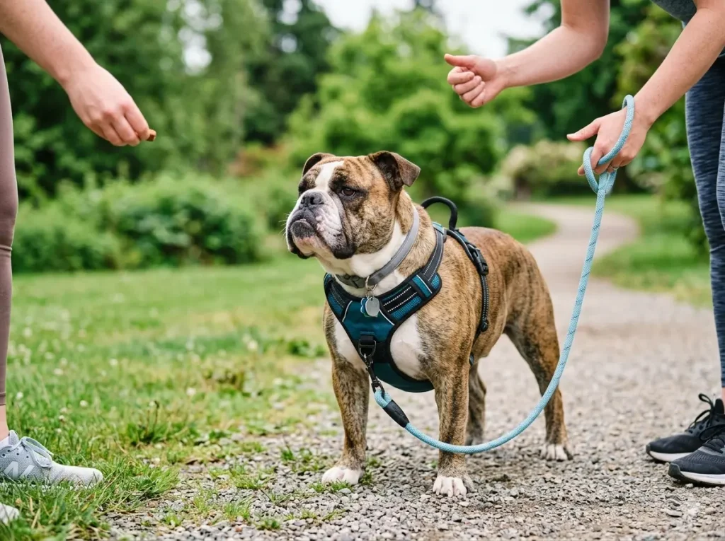 Front-clip harness for brachycephalic dog training