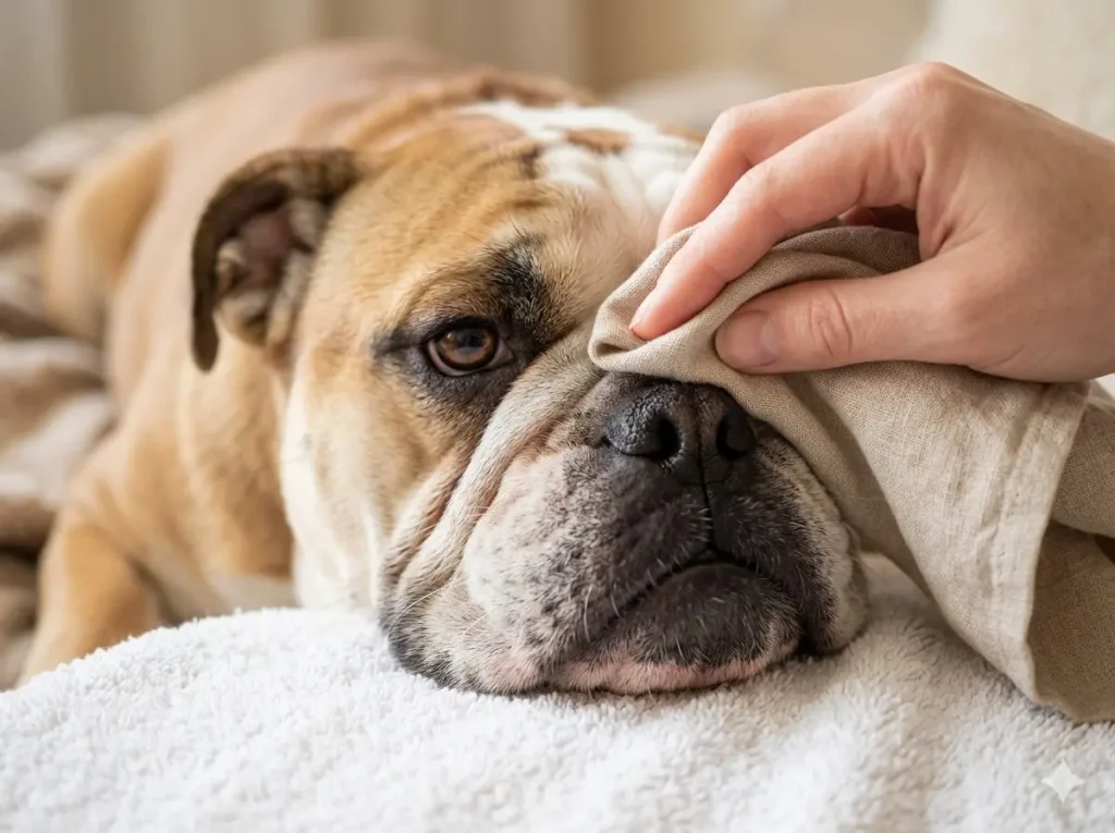 Skin fold care for brachycephalic dogs